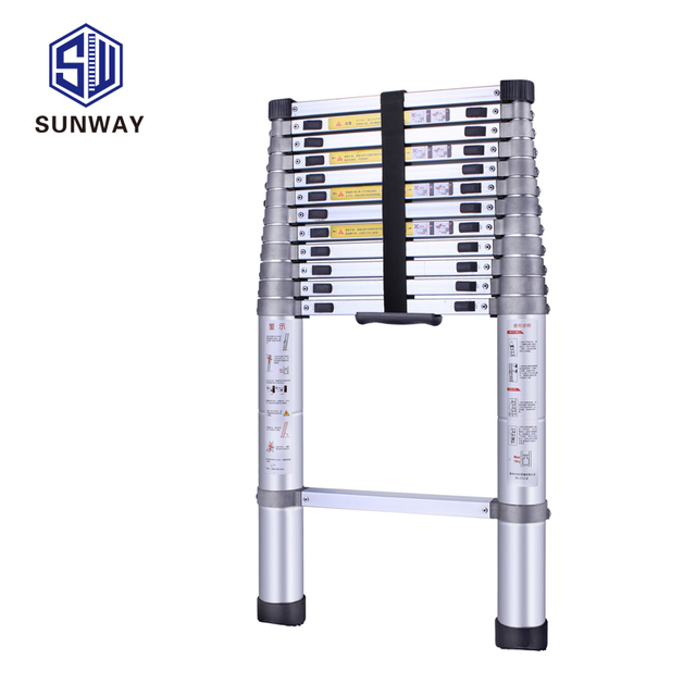 3.2m aluminum full material telescopic ladder heavy duty ladder
