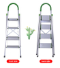 Customized colors green parts aluminum 4 step household ladder