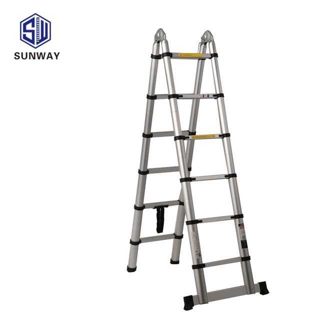 3.2M aluminum multifunction telescoping ladder EN131 folding hinge ladder