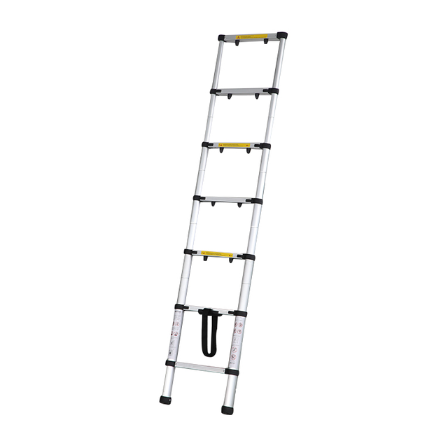 Compact folding adjustable portable aluminium telescopic ladder