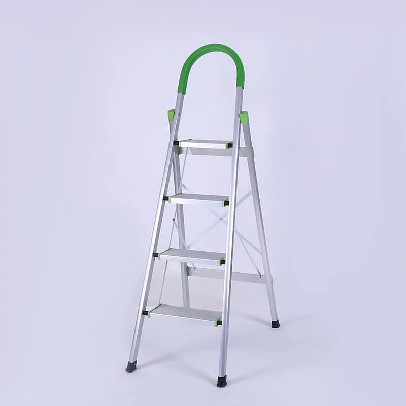 Customized colors green parts aluminum 4 step household ladder