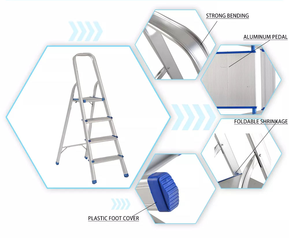 safety aluminium household 2 step ladder