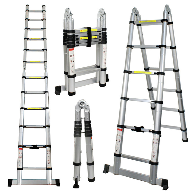 Extension step aluminum multipurpose telescopic a frame ladder 3.8m domestic ladder combination ladder