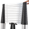 en131-6 standard aluminum telescopic ladder with stabilizer bar one button retraction ladder