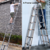 3.8M stainless steel telescopic ladder heavy duty with stabilizer bar extension A frame ladder 
