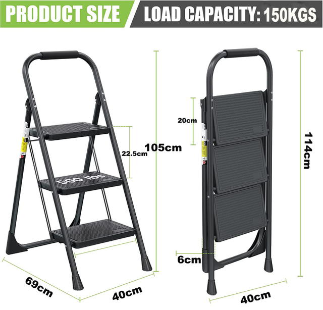new small model cheap price 3 step iron ladder thick stool step 