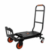 Platform trolley manual transport cart folding platform cart handling trolley supplier adjustable with 4 rubber wheels 150kg 300kg
