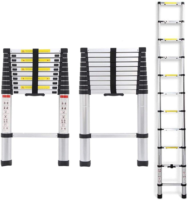 3.2M single straight aluminium telescopic ladders high quality folding step ladder en131