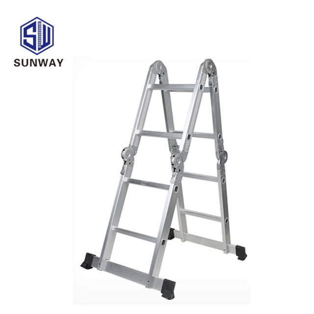 Heavy duty foldable ladder foldable double sided A type aluminum step ladder 4folds*2steps