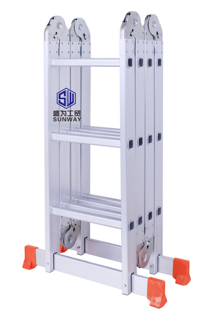 Folding ladder with multi-functional hinge working platform made in China