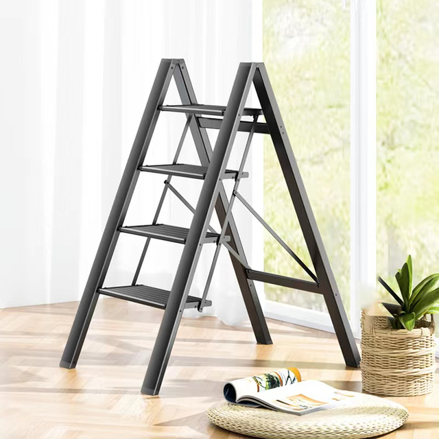 4 Steps a type aluminum step stool stepladder Anti-slip and wide pedal
