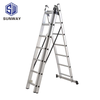 triple collapsible aluminum extension ladder 3*7 steps 