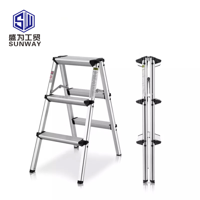 High quality household adjustable portable folding stool 3 steps ladder