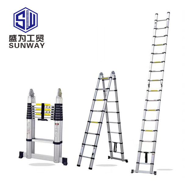 Free custom 12.5ft/3.8m telescopic articulated ladder aluminum extension telescopic ladder
