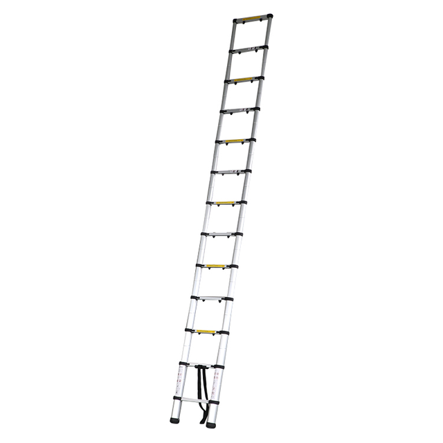 Telescopic ladder 12.5 feet aluminum telescoping extension ladder with 13 steps approved by en131