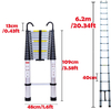 20.34ft/6.2m Aluminum telescopic ladder with Non-Slip feet and stable hook