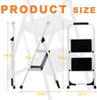Folding step stool portable household steel step ladder 2 step