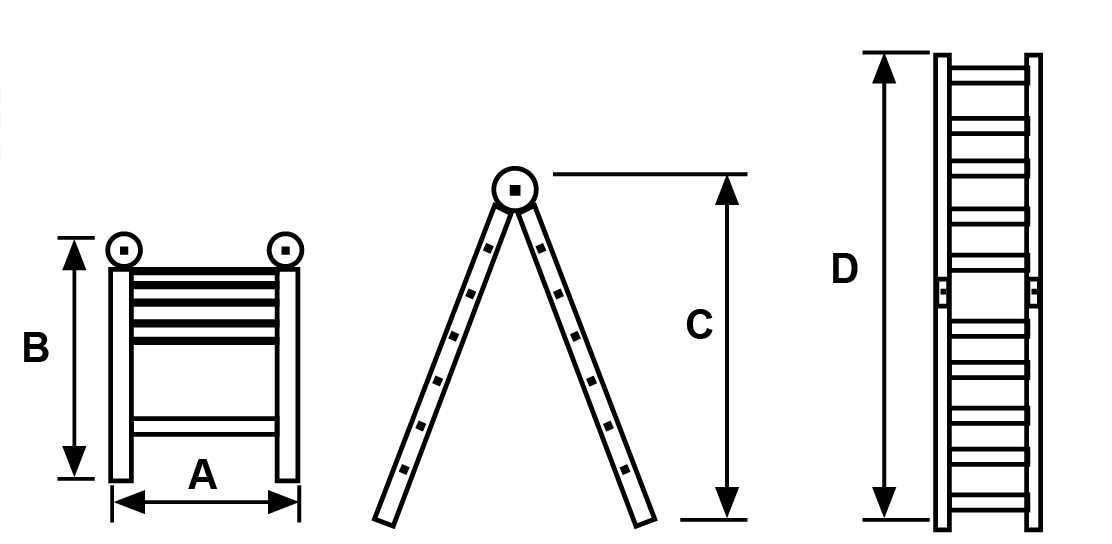6 telescopic ladder double side