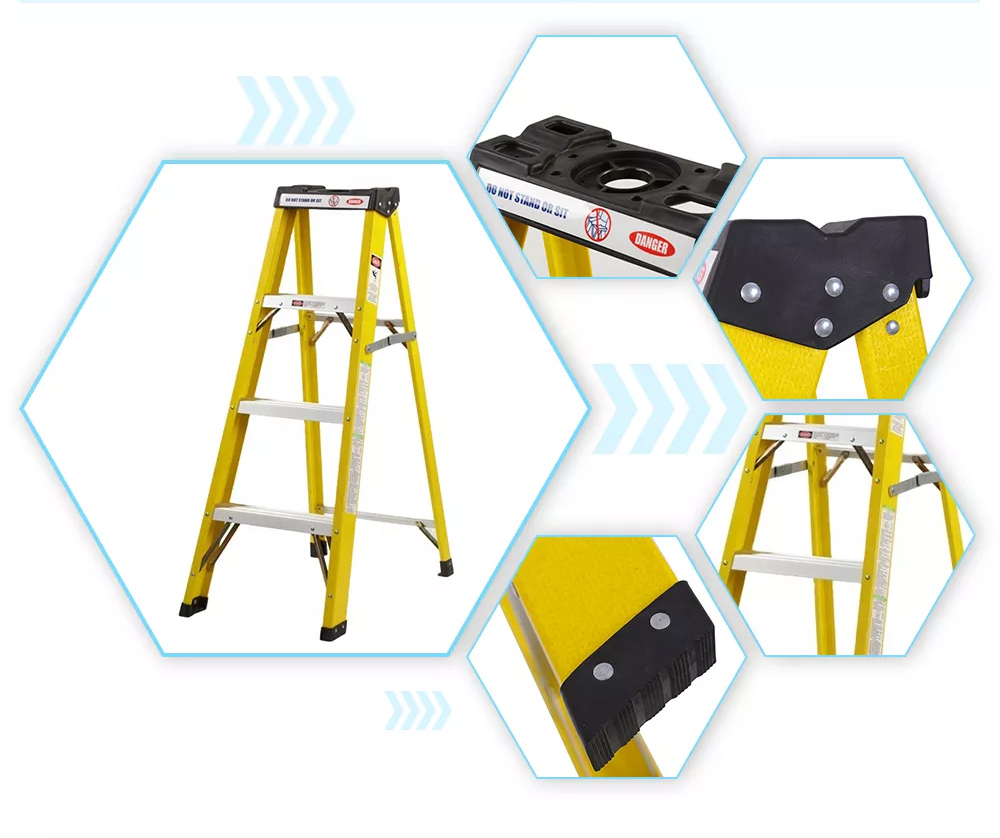 Factory supply extension fiberglass multipurpose folding ladder
