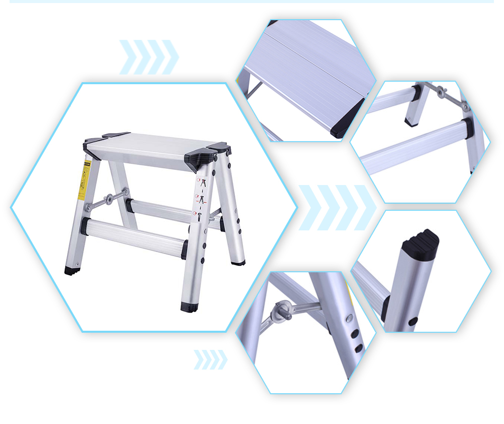 multi purpose use aluminum fishing folding ladder one step stool