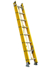 EN131 red and yellow FRP ladder aluminum and fiberglass extension ladder