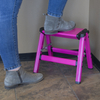 one step stool ladder lightweight single step aluminum step stool bright pink color