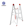 foldable aluminum ladder 2X3 step aluminum safety a type ladder