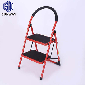 heavy duty metal folding steel ladder 2 step stool ladder