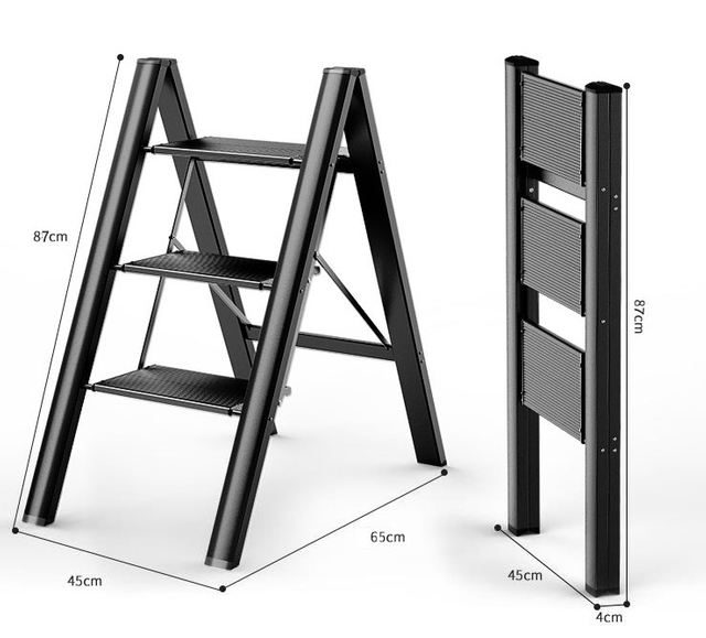 Attractive Price New Type 3 Steps Foldable Aluminum Movable Folding Ladder