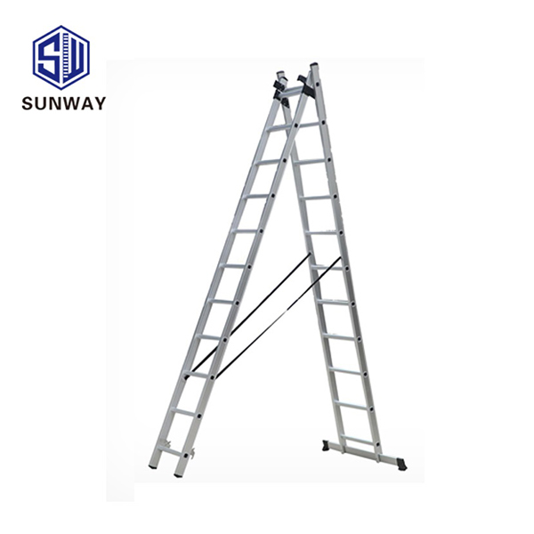 collapsible aluminum extension ladder 2*11 steps 