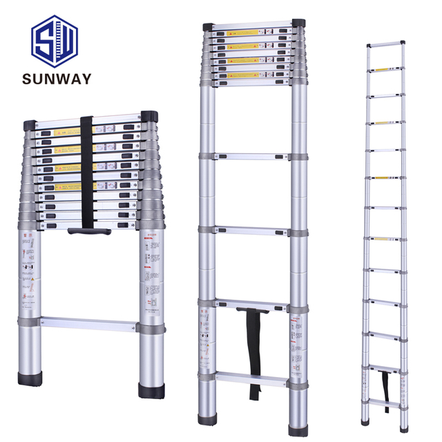 aluminum telescopic ladder with multiple use of 2.0m/2.3m/2.6m/3.2m/3.8m/4.1m/4.4m