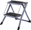 Wide pedal lightweight step stool folding step ladder 2 step stairs heavy duty steel sturdy