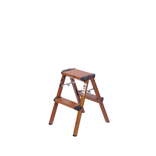 Wooden grain ladder aluminum folding 2 steps stool ladder