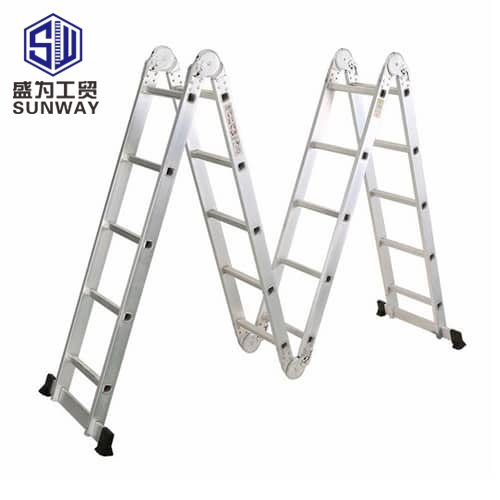 high quality big hinge 4*5 steps aluminium multi function multi purpose ladder 