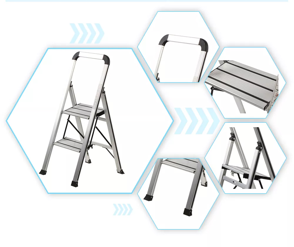 Attractive price new type household fold aluminum portable step ladder (5)