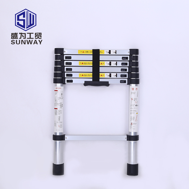 2m aluminum telescoping extension foldable ladder with 7 steps