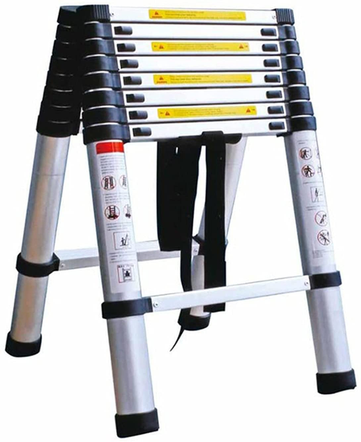 High quality good price double side equilateral aluminum telescopic ladder