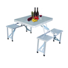 Aluminum lifetime collapsible folding picnic table and chairs