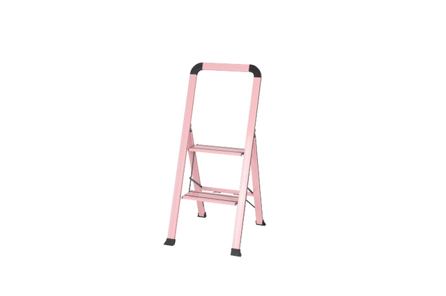 new design pink color household fold aluminum portable step ladder