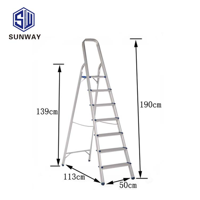 7 Steps Household Folding Aluminum Portable Ladder manufacture