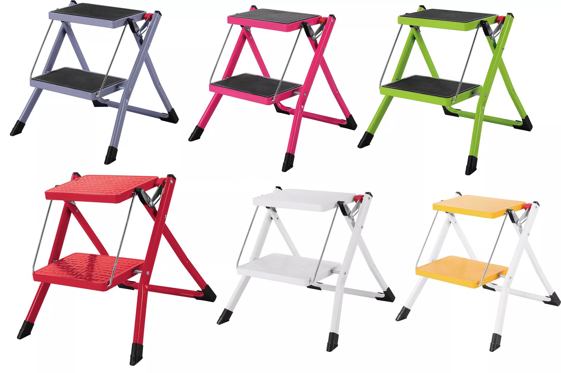 150 kgs max load metal folding Anti-slip safety platform small steel step stool ladder