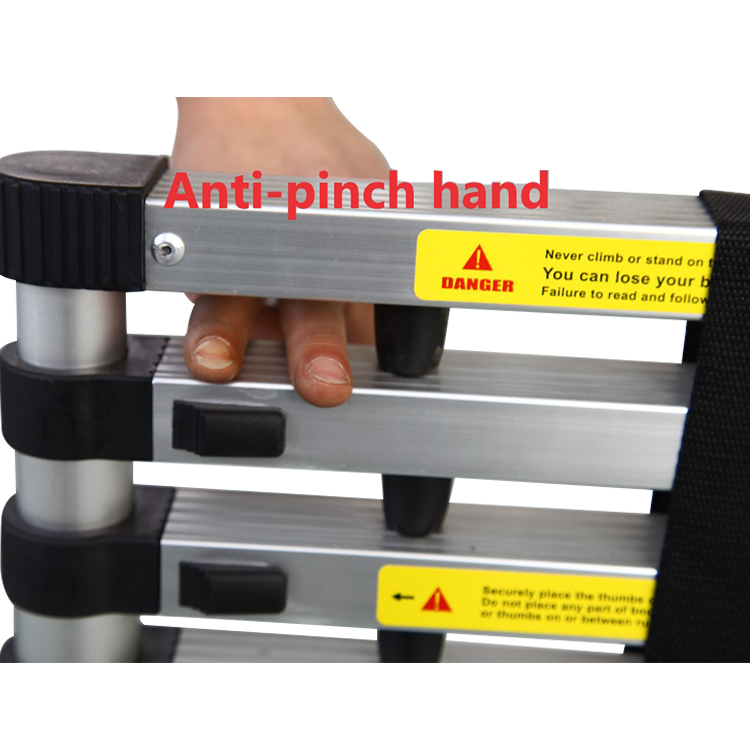 Protection humanized 2m anti-pinch hand aluminium telescopic ladder (3)