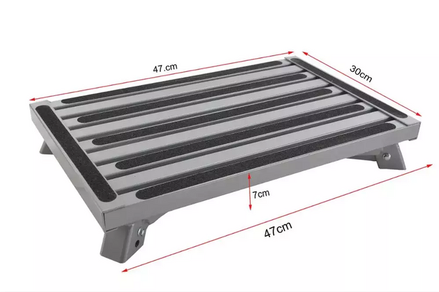 Aluminum folding platform steps RV step stool with anti-slip surface rubber feet for notorhome traile SUV 150kgs capacity