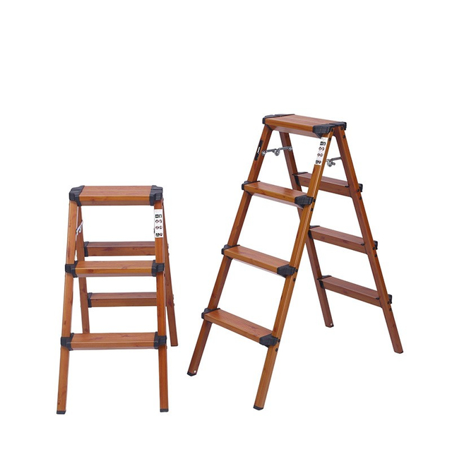 Aluminum 3 steps stool ladder wood spray color spray for wood ladder