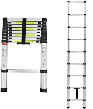 Telescopic ladder EN131 Certified, 9-steps foldable multipurpose step ladder
