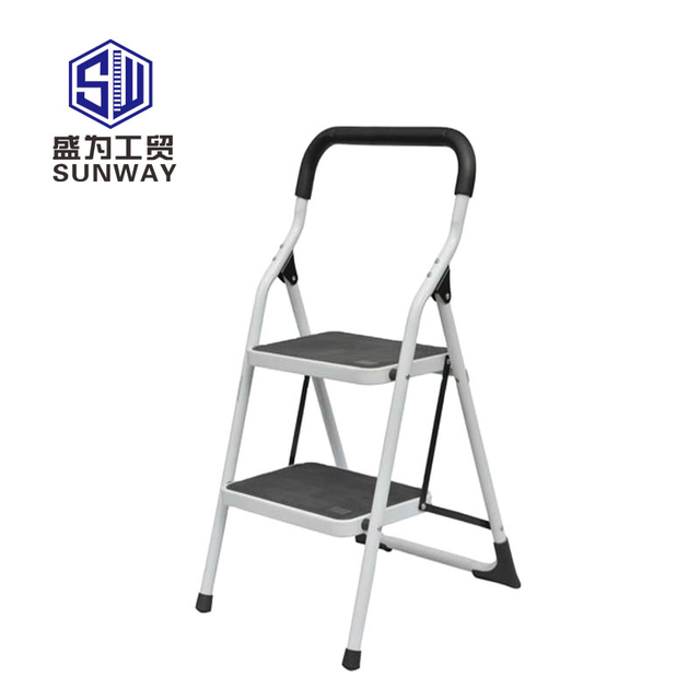 quality guarantee home folding steel ladder 2 step stool