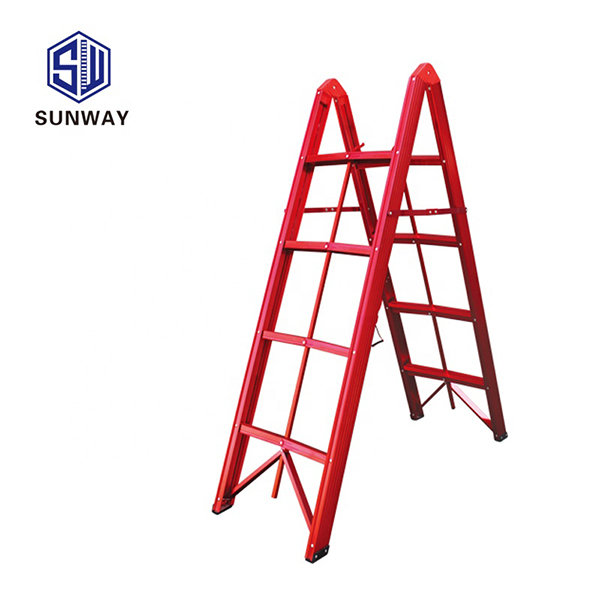 Smart design easy folding portable aluminium decorative step stick ladder