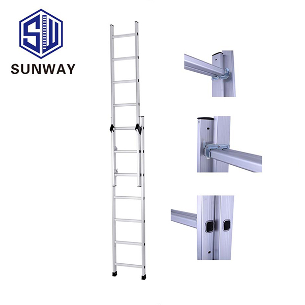 collapsible aluminum extension ladder 2*11 steps 