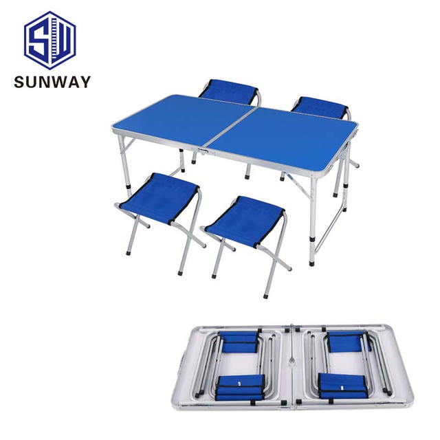 aluminum folding portable outdoor camping table with chairs