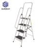 4 step portable steel ladder folding kitchen step stool with handrail